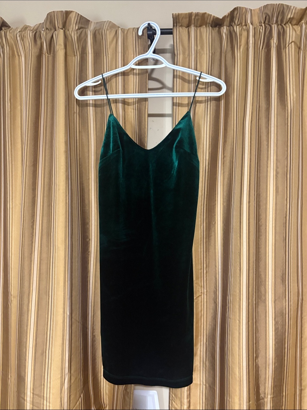 Forever 21 Dark Emerald Velvet Slip Mini Dress